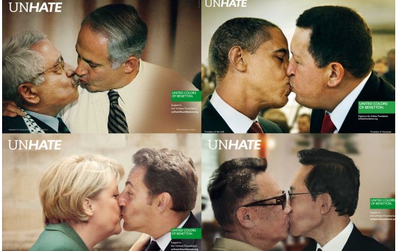 Unhate : campagne de visuels où des personnalités s'embrassent sur la bouche